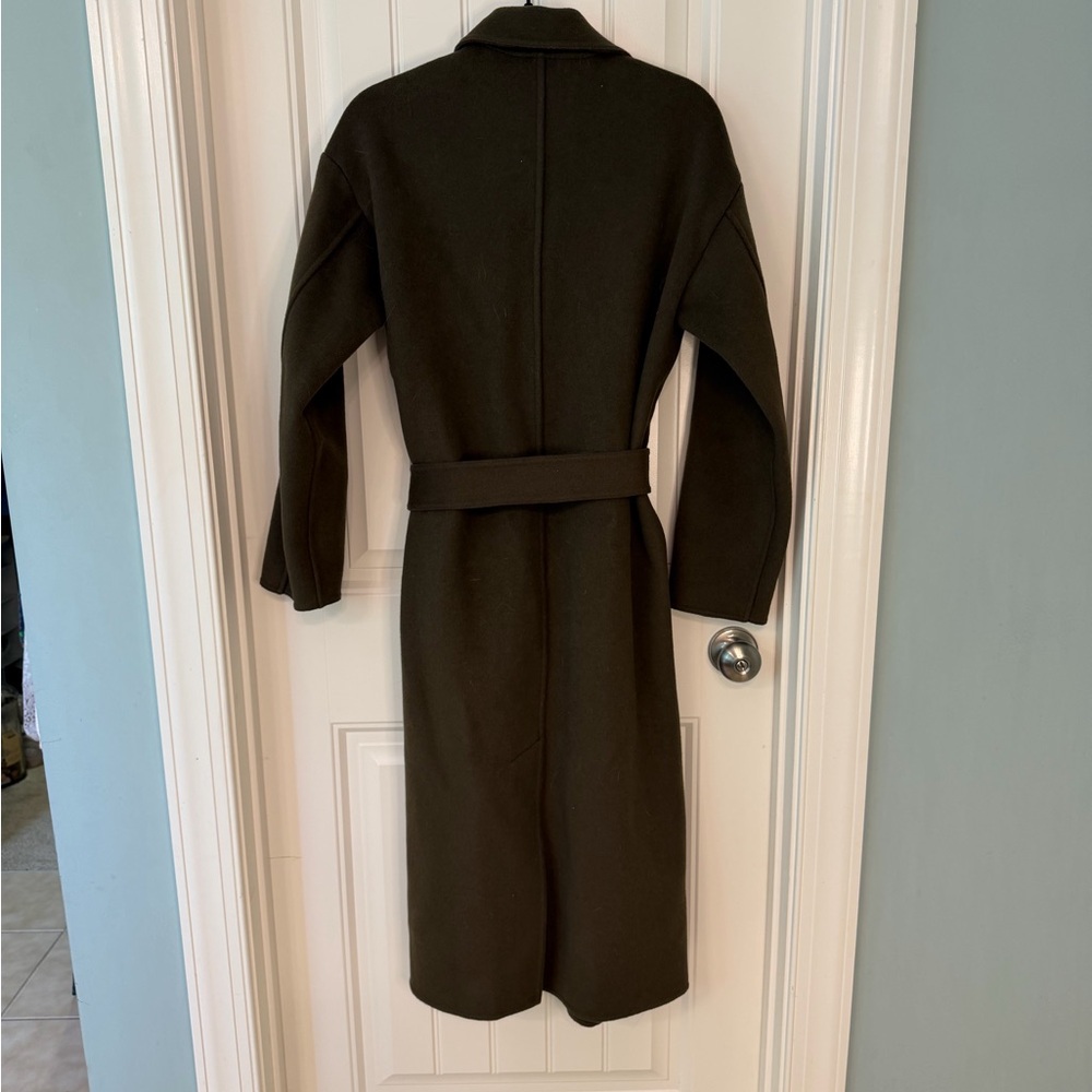 Jenni Kayne Cashmere Olive Green Overcoat  Luxury Minimalist Cost /Jacket - Picture 12 of 16